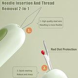 2-in-1 Needle Threader and Seam Ripper, Stretchable Sewing Tool for Hand Sewing, Knitting & Quilting