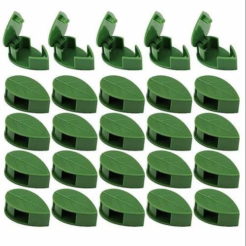 Plant Climbing Wall Fixture Clip Leaf Shape Adhesive Sticker Plant Fixer Binding Clip Invisible Wall Vines Clip Plant, Green Color (Pack of 30)