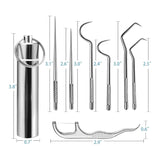 7-Piece Portable Stainless Steel Toothpick Set – Reusable Metal Toothpicks with Holder for Outdoor Picnic, Camping, and Travel