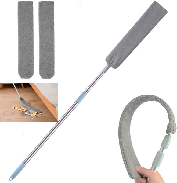 Gap Dust Brush for Cleaning Under Appliances | Retractable Long Handle 31-60 Inches | Washable Feather Duster for Sofa, Bed, and Hard-to-Reach Areas