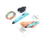 Printing Pen with Display - Includes 3D Pen, 3 Starter Colors of PLA Filament, Stencil Book + Project Guide, and Charger