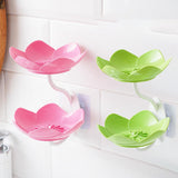 Lotus Shape Soap Tray Double Layer Wall Mounted for Bathroom Basin
