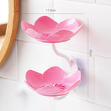 Lotus Shape Soap Tray Double Layer Wall Mounted for Bathroom Basin