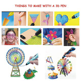 Printing Pen with Display - Includes 3D Pen, 3 Starter Colors of PLA Filament, Stencil Book + Project Guide, and Charger