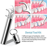 7-Piece Portable Stainless Steel Toothpick Set – Reusable Metal Toothpicks with Holder for Outdoor Picnic, Camping, and Travel