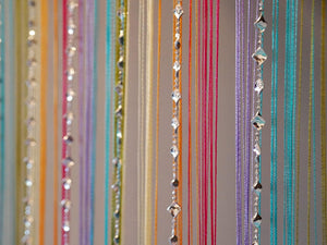 Polyester Solid Pattern Beautiful Threads String Door Curtain, Window Curtain, Coloured String Curtains, Decorative Curtains