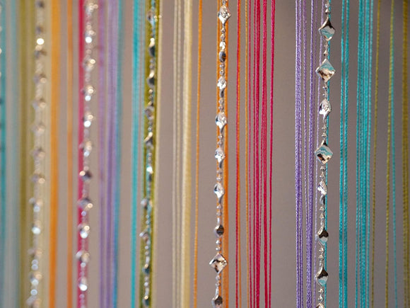 Polyester Solid Pattern Beautiful Threads String Door Curtain, Window Curtain, Coloured String Curtains, Decorative Curtains