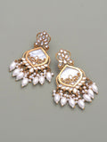 Chandelier Gold Plated with Kundan and Pearl Earring for Women & Girls Diamond, Pearl, Beads Alloy Drops & Danglers