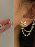 Gold Plated Butterfly Shaped Ear Cuff Earrings