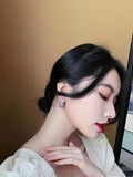 Purple Ear Tops Crystal Stud Earring Jewellery For Women and Girls Cubic Zirconia