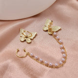 Gold Plated Butterfly Shaped Ear Cuff Earrings