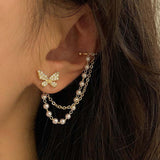 Gold Plated Butterfly Shaped Ear Cuff Earrings