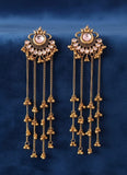 Kashmiri Earrings in Golden Color with Drop Dangle Earrings for Women & Girls Alloy Drops & Danglers