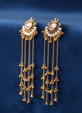 Kashmiri Earrings in Golden Color with Drop Dangle Earrings for Women & Girls Alloy Drops & Danglers