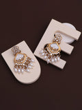 Chandelier Gold Plated with Kundan and Pearl Earring for Women & Girls Diamond, Pearl, Beads Alloy Drops & Danglers