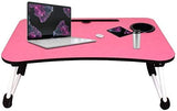 Laptop Table with Cup Holders & Tablet Holder Non-Slip Legs Multipurpose Foldable and Portable Lapdesk for Study {Multi Colour}