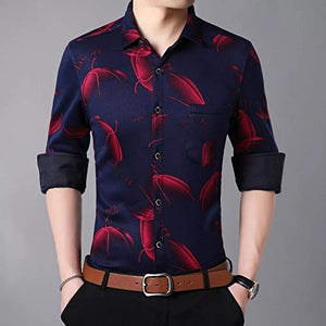 Dashing Men's Fashion Graphic Print PolyCotton Long Sleeves Shirt