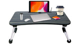 Laptop Table with Cup Holders & Tablet Holder Non-Slip Legs Multipurpose Foldable and Portable Lapdesk for Study {Multi Colour}