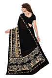 Saiyal Black Georgette Saree with Blouse Piece