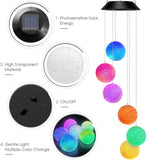 LED Color-Changing Wind Chimes - Solar-Powered