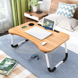 Laptop Table with Cup Holders & Tablet Holder Non-Slip Legs Multipurpose Foldable and Portable Lapdesk for Study {Multi Colour}