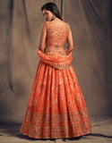 Women's Organza Floral Design Party Wear Lehenga Choli