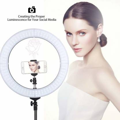 LED Ring Light for YouTube Video Shoot/Makeup Shoot/Studio Shoots/Instagram Video Shoot. Ring Flash  (White)