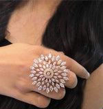 Diamond Cluster Women Ring - Free Size