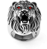 Metal King Silver Lion Head Ring for Men & Boys