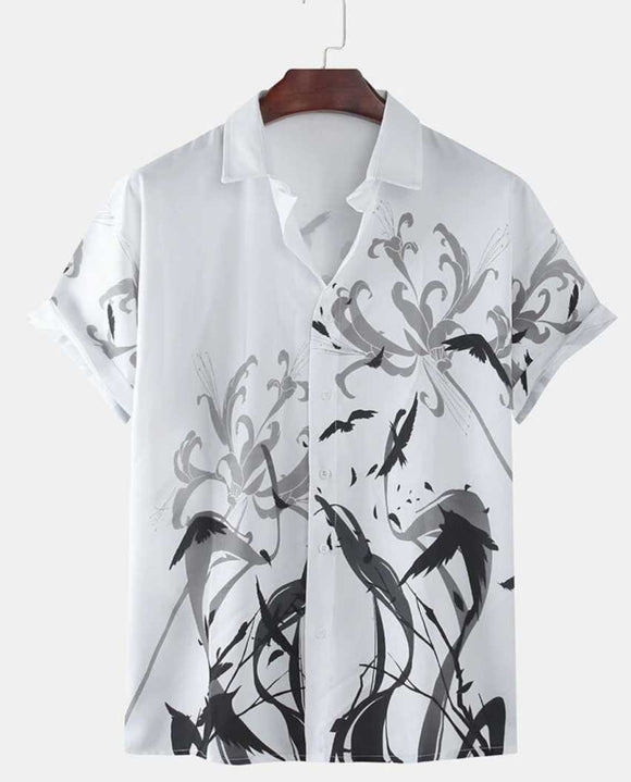 Rayon Cap Sleeves Floral Hell Design Graphic Print White T-Shirt