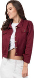 Stylish Women's Jacket Solid Button Closure